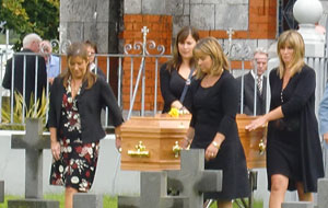 Fr Jimmy's nieces as pallbearers at his funeral