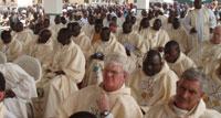 Priests concelebrating Mass in Shendam